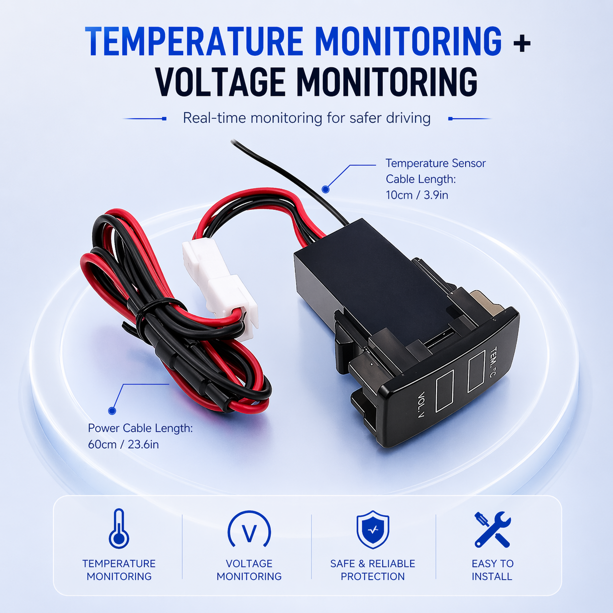 OEM Honda USB Charger Module | Voltage & Temperature Monitoring Dashboard Panel