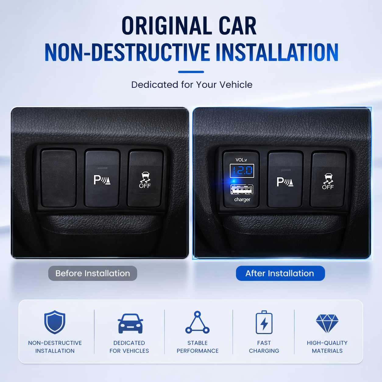 OEM Honda USB Charger Module | Voltage & Temperature Monitoring Dashboard Panel