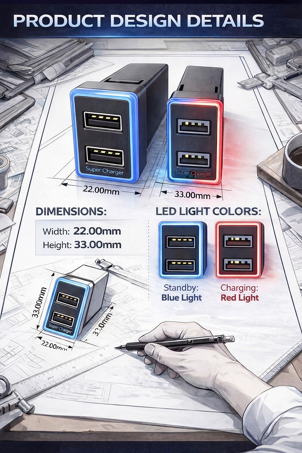 Suitable for multiple Toyota models,USB charging + Audio USB port interface.