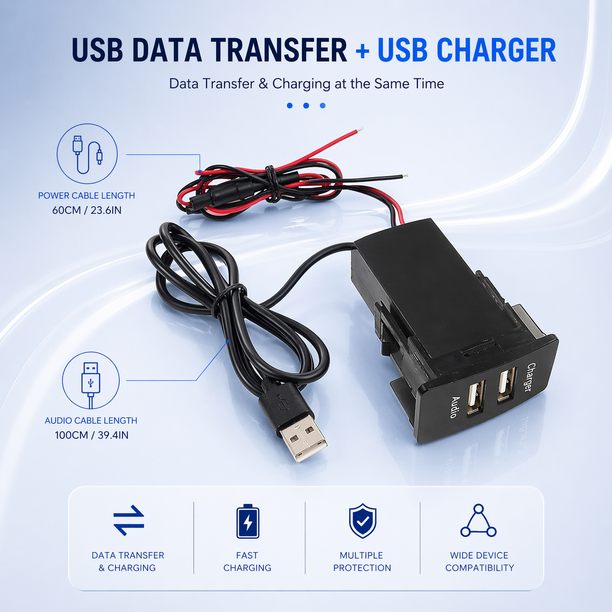 Nissan Multi-Function Dashboard Module | USB Charger, Audio, HDMI & AUX Panel (OEM Fit)