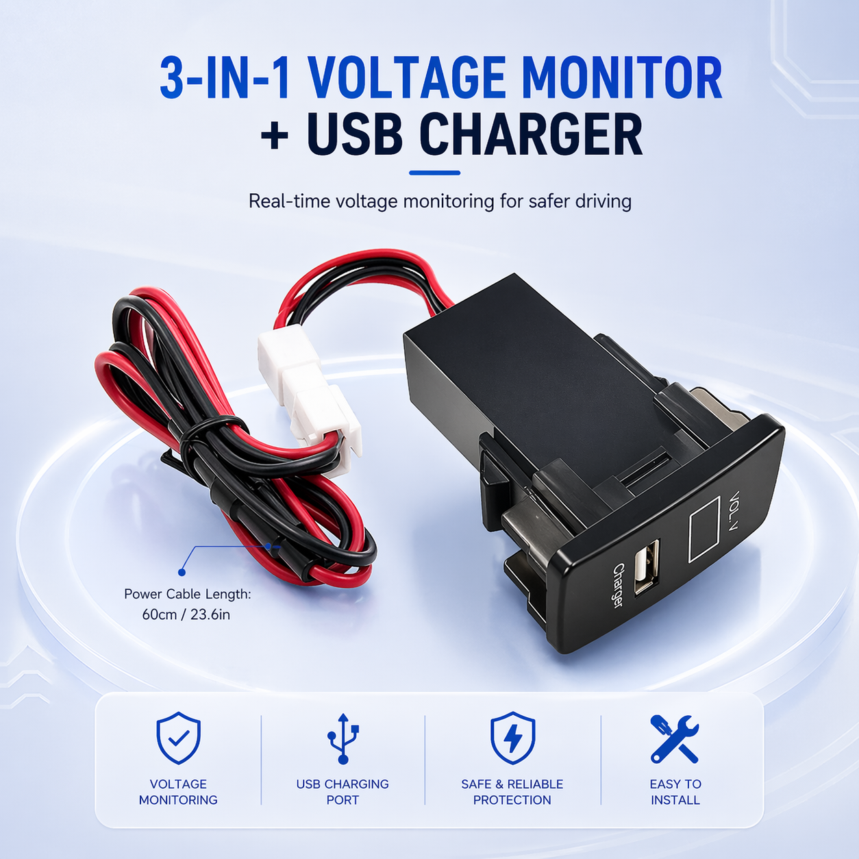 OEM Honda USB Charger Module | Voltage & Temperature Monitoring Dashboard Panel