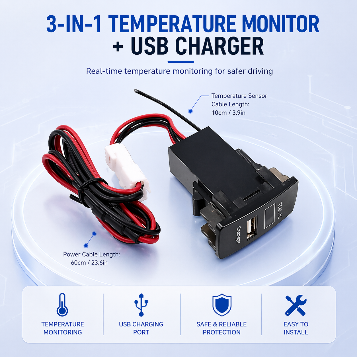 OEM Honda USB Charger Module | Voltage & Temperature Monitoring Dashboard Panel