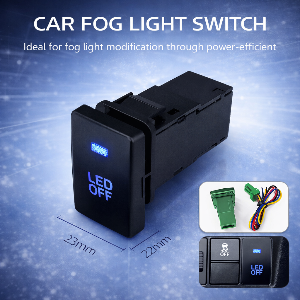 Suitable for Toyota modification switches, fog lights, headlight indicators, recorder, radar, and tailgate control switches