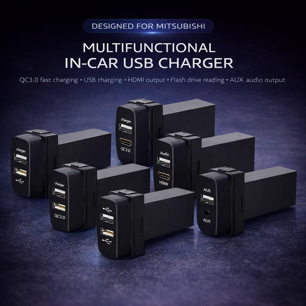 Various combinations such as Mitsubishi USB Audio, HDMI, AUX, etc.