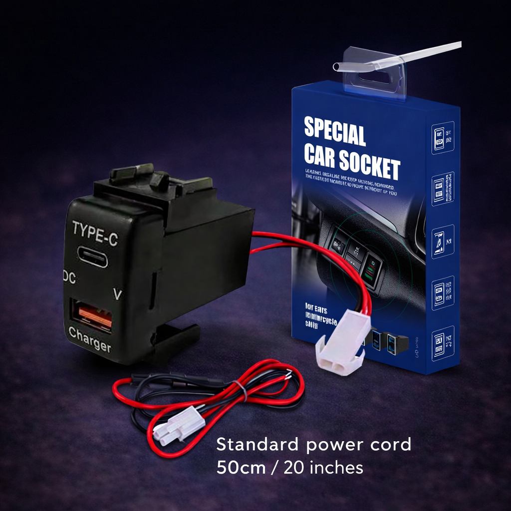 Suitable for multiple models of Nissan vehicles, equipped with USB and Type-C charging interfaces as well as voltage display function