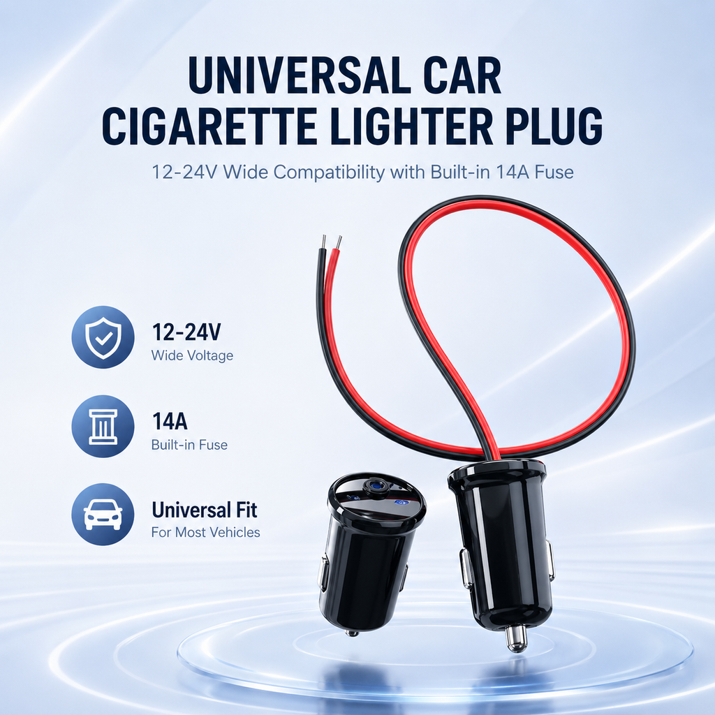 Car Cigarette Lighter Plug | 12V Power Adapter for Automotive Electrical Devices
