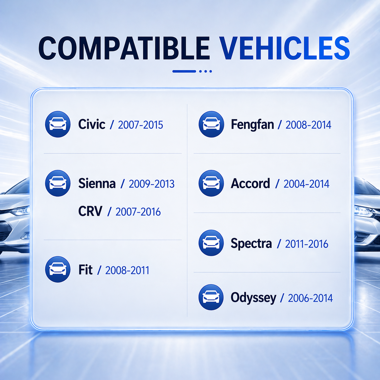Various combinations such as Honda USB Audio, HDMI, AUX, etc.