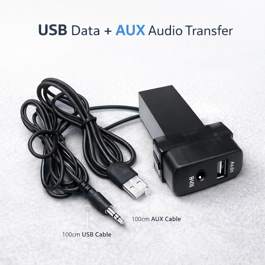 Various combinations such as Mitsubishi USB Audio, HDMI, AUX, etc.