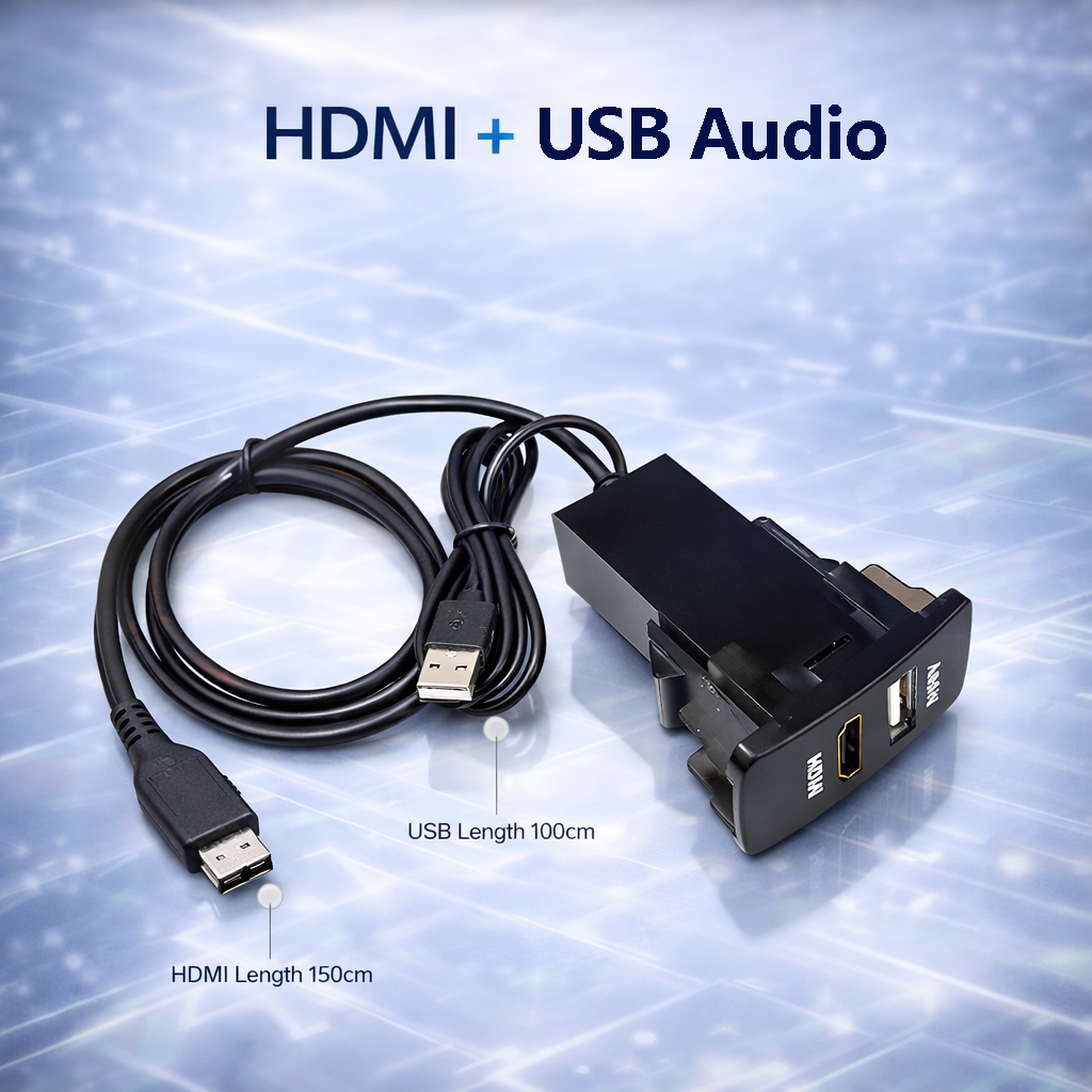 Various combinations such as Honda USB Audio, HDMI, AUX, etc.